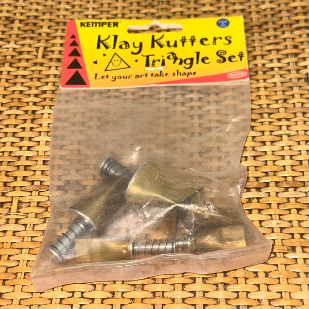 Vintage Kemper Triangle Clay Cutters Set Decoration Artsy Shapes Made In USA